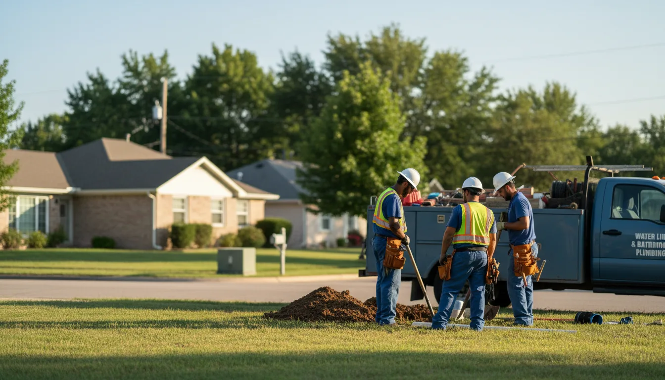 Residential water line and bathroom plumbing service in Janesville, IA
